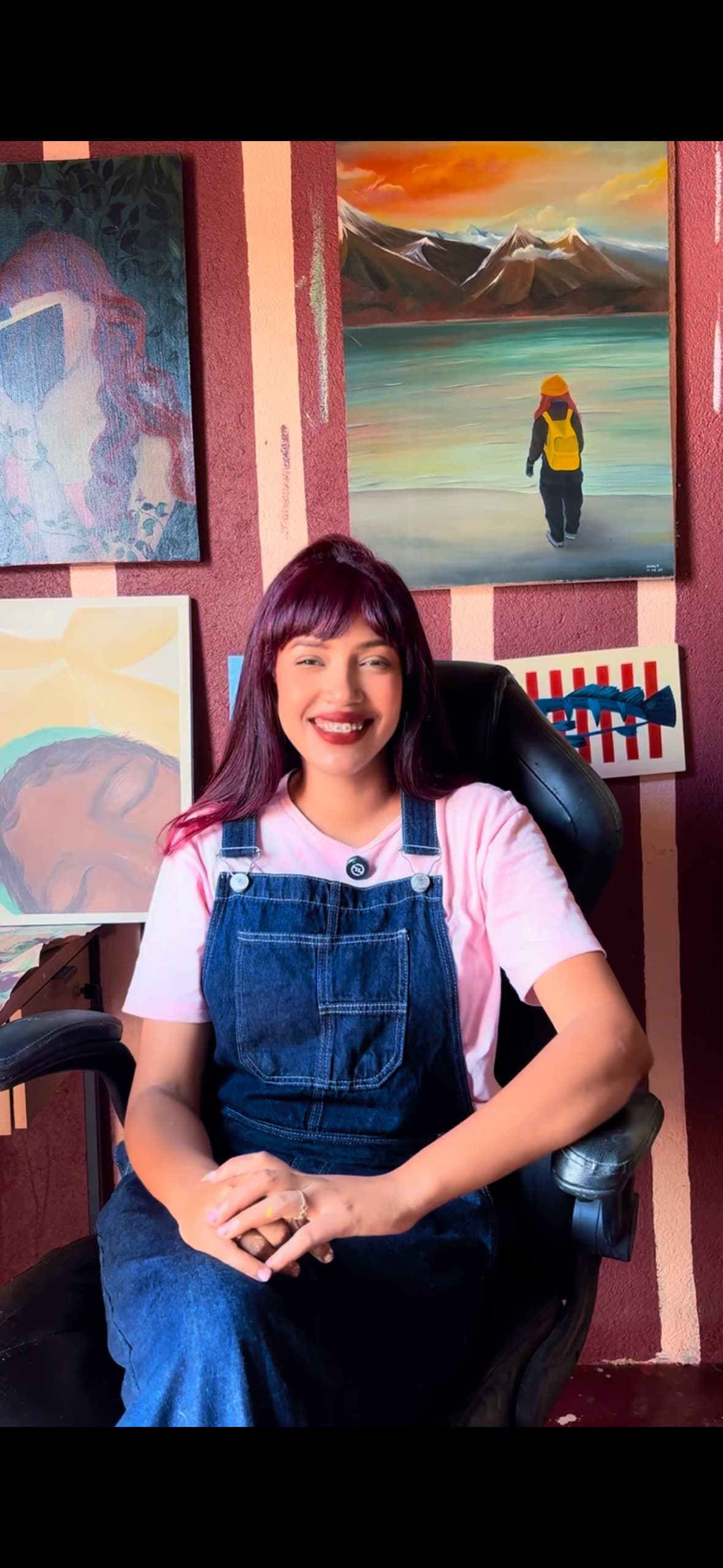 Bianca em seu ateliê